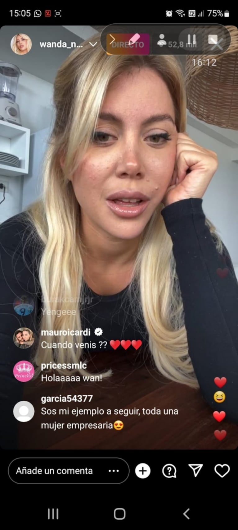 La incómoda reacción de Wanda Nara cuando Mauro Icardi irrumpió en su vivo luego de que L-Gante confirmara su romance