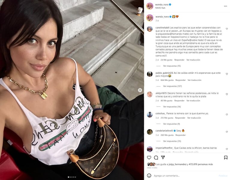 La jaula de la moda en alerta por los looks tribuneros de Wanda Nara: “Es la gran turca” 