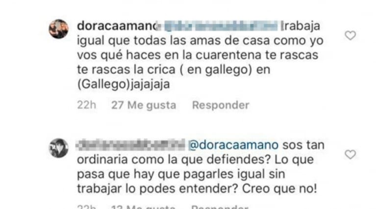 La madre de Yanina cruzó fuerte a una seguidora que cuestionó por qué trabajaba la empleada en la casa de Latorre: "Pedazo de pel..."