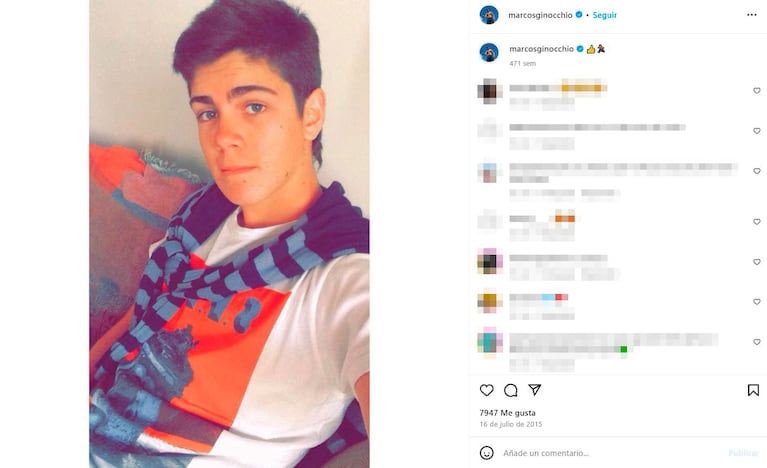 La metamorfosis de Marcos Ginocchio en fotos: desde su niñez en Salta hasta Gran Hermano