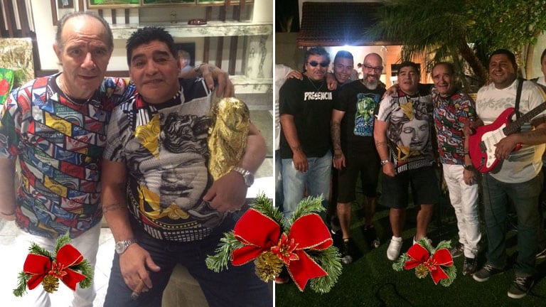 La Navidad "musical" de Diego Maradona. (Foto: Twitter)