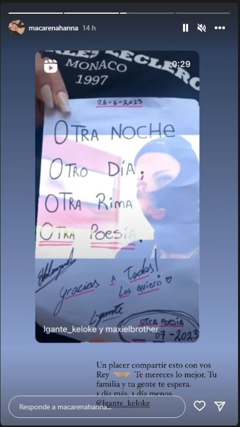 La novia de L-Gante anunció qué pasará con la relación cuando el cantante quede libre