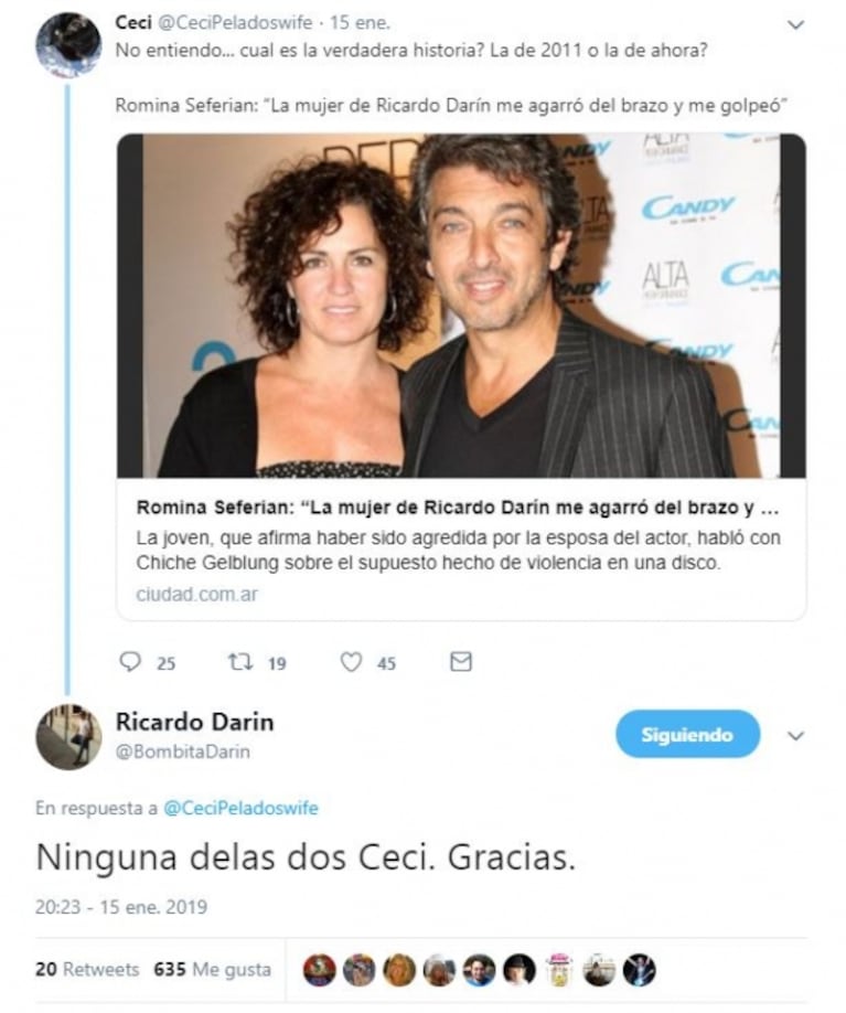 La palabra de Ricardo Darín sobre la acusación de acoso de la modelo Romina Seferian