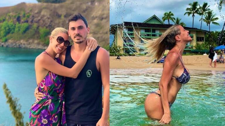 La pareja disfruta de su luna de miel en las playas de ensueño de Hawaii.