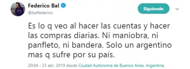 La picante reacción de Fede Bal a las críticas por decir que le cuesta llegar a fin de mes: "Hagan más el amor"