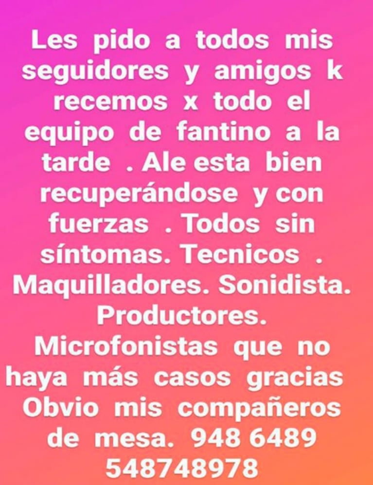 La preocupación de Marcela Tauro tras el diagnóstico de Alejandro Fantino: "Les pido que recemos por el equipo de Fantino a la tarde"