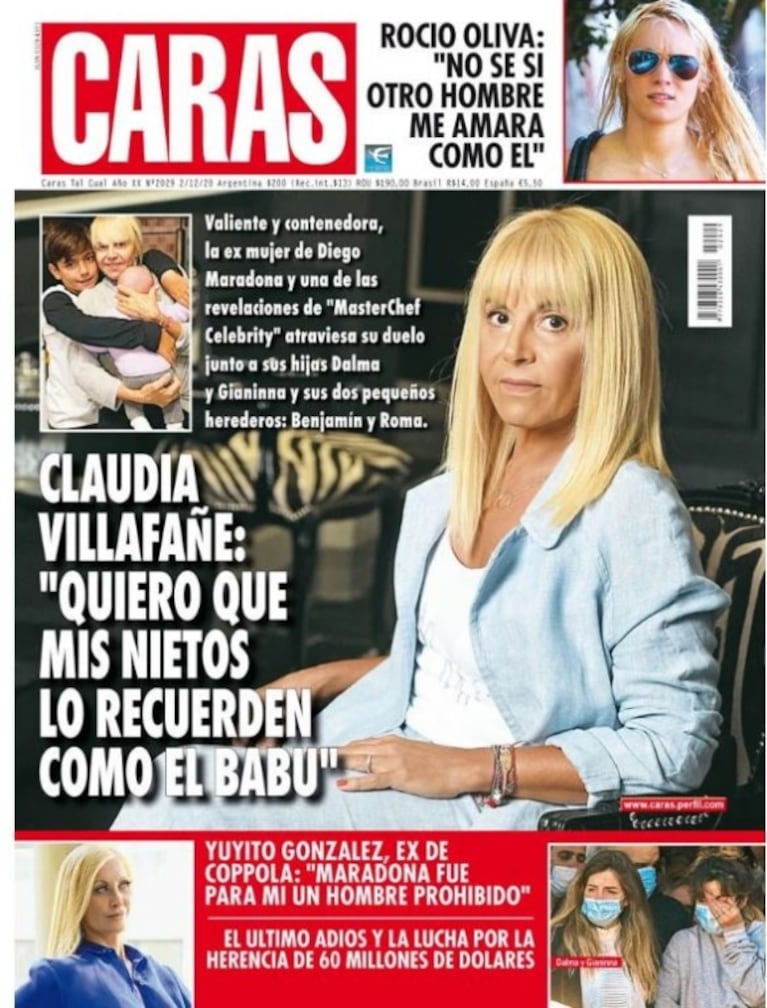 La primera nota de Claudia Villafañe tras la muerte de Diego Maradona: "Quiero que mis nietos lo recuerden como El Babu"