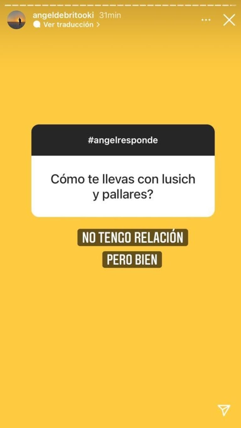 La reacción de Ángel de Brito cuando le preguntaron cómo se lleva con Rodrigo Lussich y Adrián Pallares: "No tengo relación, pero bien"