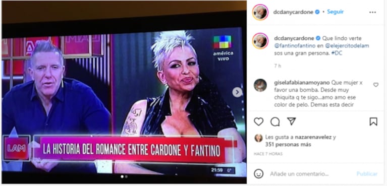 La reacción de Daniela Cardone después de que Alejandro Fantino habló de su romance retro: "Sos una gran persona"