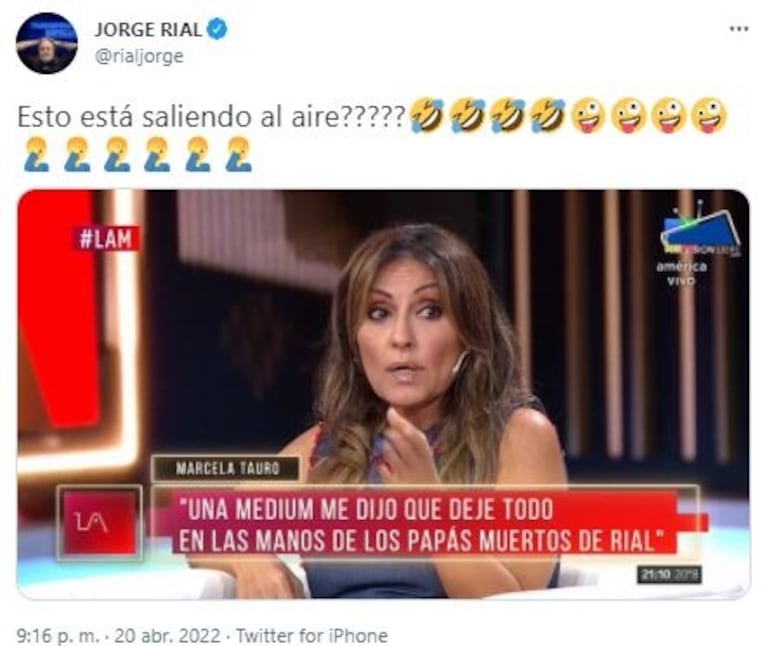 La reacción de Jorge Rial cuando Marcela Tauro contó que un médium le habló de sus papás ya fallecidos: "¿Esto está saliendo al aire?"