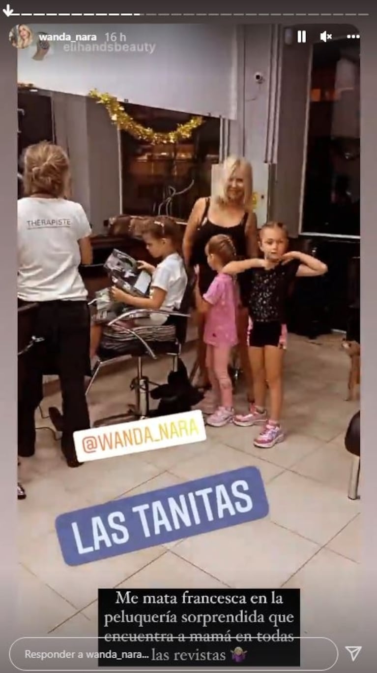 La reacción de la hija de Wanda Nara al verla en las revistas: "En la peluquería, sorprendida que encuentra a mamá"