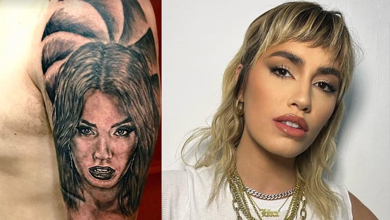 La reacción de Lali Espósito al ver a un fan con su cara tatuada.