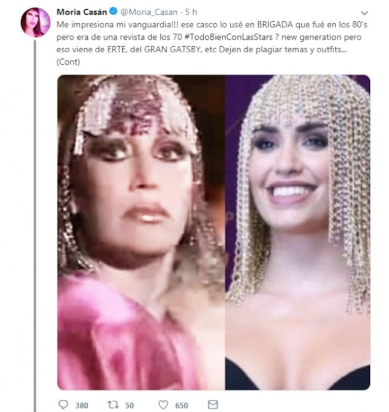 La reacción de Lali Espósito tras la picante publicación de Moria Casán... ¿acusando a la cantante de plagio?