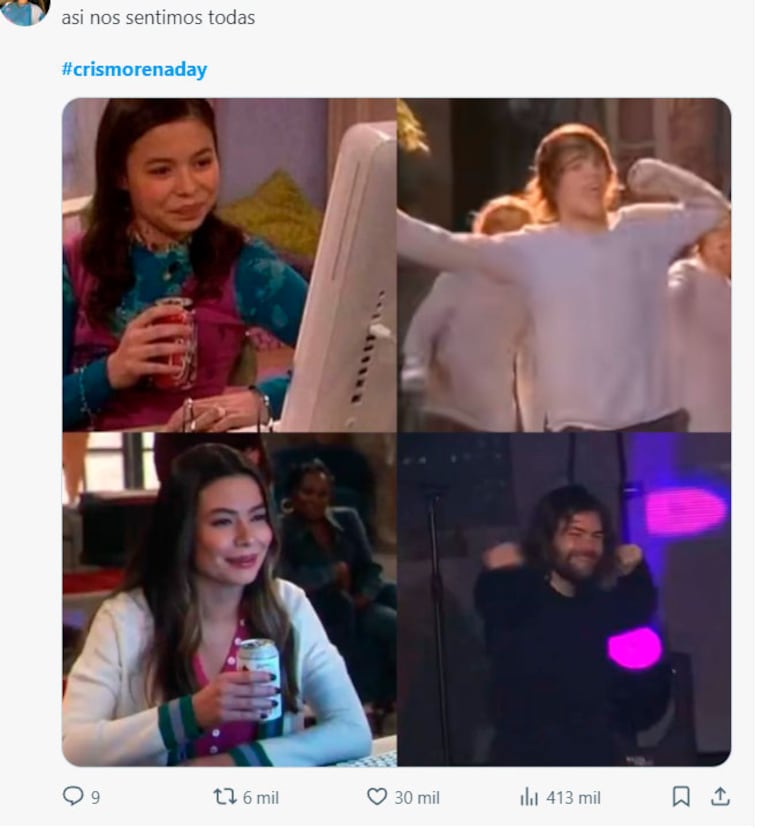 La reacción de Peter Lanzani a sus memes por el Cris Morena Day