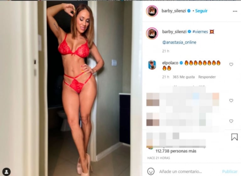 La reacción del Polaco al ver las imágenes súper sexies de Barby Silenzi en ropa interior: "Un fuego"