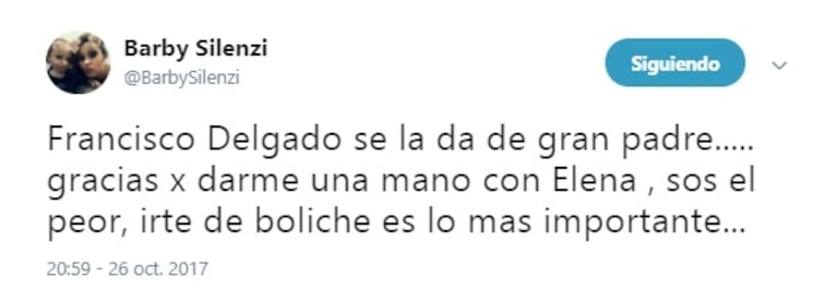 La respuesta (¡con foto incluida!) de Francisco Delgado luego de que Barby Silenzi le dijera que es "lo peor" como padre