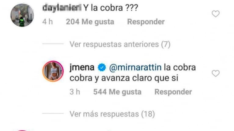 La respuesta de Jimena Barón cuando los fans cuestionaron dónde quedó "la cobra" al mudarse con Daniel Osvaldo: "La cobra avanza, claro que sí"