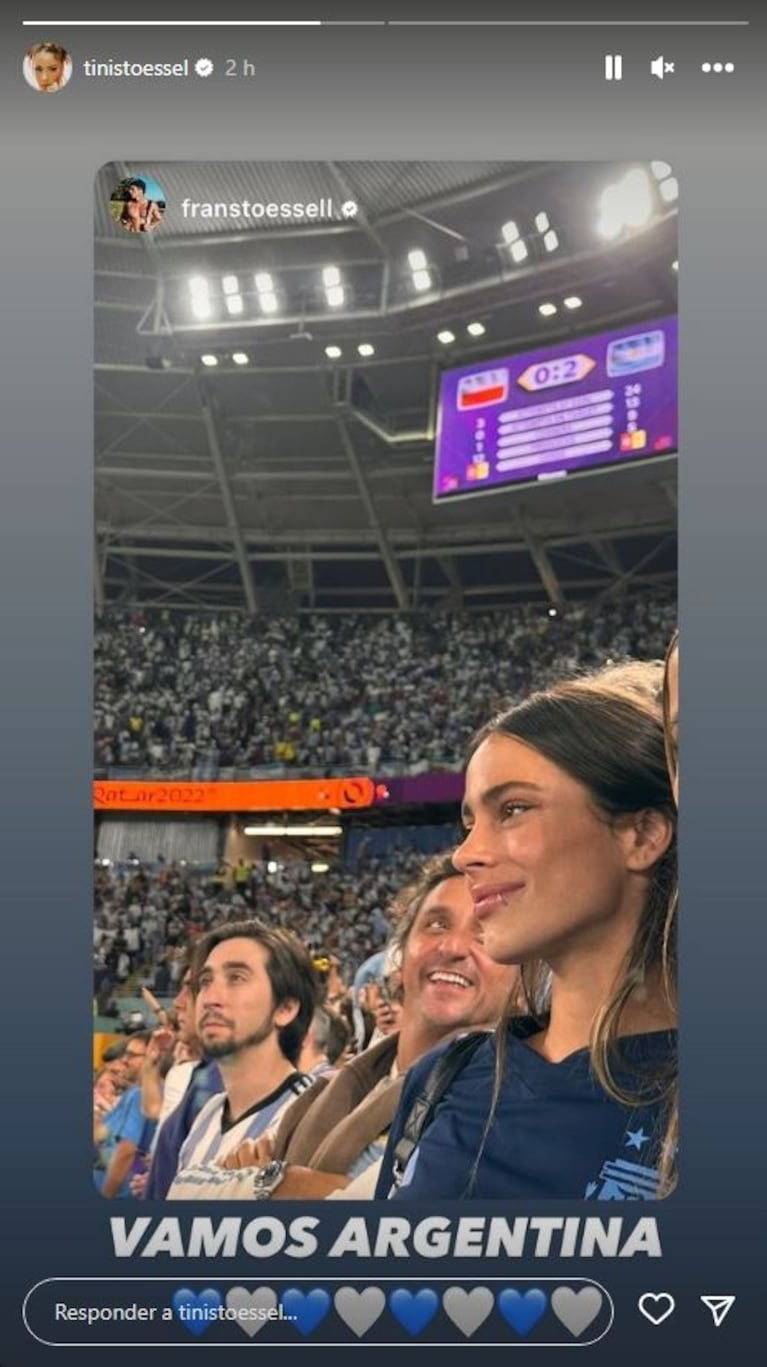 La romántica declaración de amor de Tini Stoessel a Rodrigo de Paul tras el triunfo de Argentina en Qatar