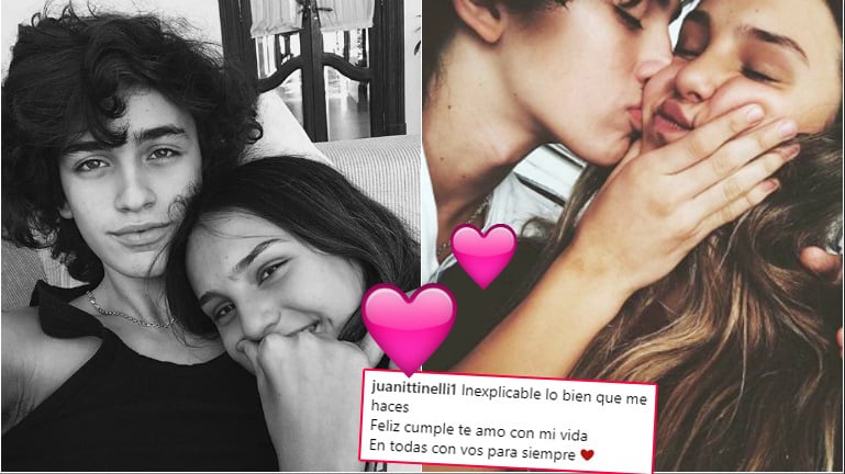 La romántica dedicatoria con foto incluida de Juana Tinelli a su novio, en su cumpleaños (Fotos: Instagram)