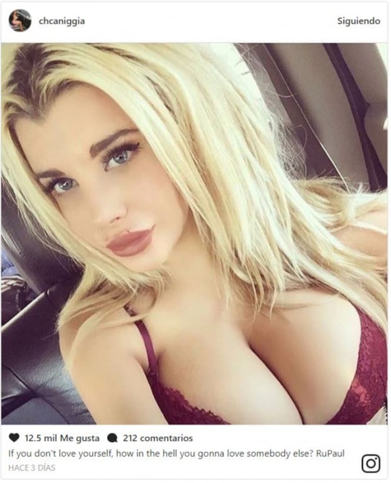 La selfie del tremendo escote de Charlotte Caniggia: "Si no te amás a vos mismo, ¿como vas a pretender que te ame otra persona?"