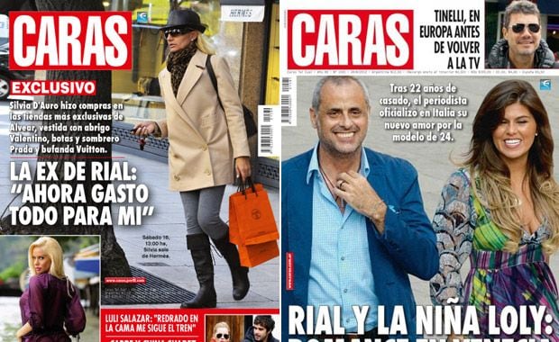 La tapa de la ex de Jorge Rial saliendo de Hermes. ¿Devolución de gentilezas por la portada de Rial con Loly? (Fotos: Caras)