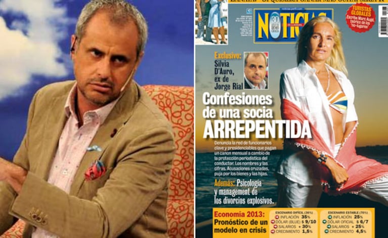 La tapa de la revista Noticias con una nota a la ex de Rial: "Confesiones de una socia arrepentida". (Fotos: Web y Noticias)