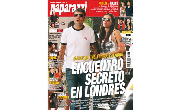 La tapa de Paparazzi, con Marcelo Tinelli y Sol Calabró.