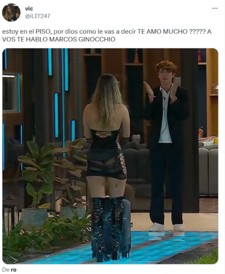 La tierna despedida de Marcos a Julieta en Gran Hermano que enloqueció a sus fans: "Te amo mucho"