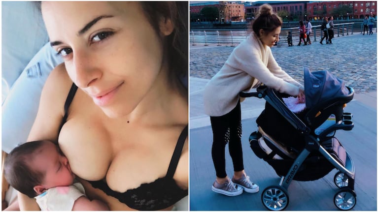 La tierna foto de Mariana Brey amamantando a Juana, su beba recién nacida: Estamos a full