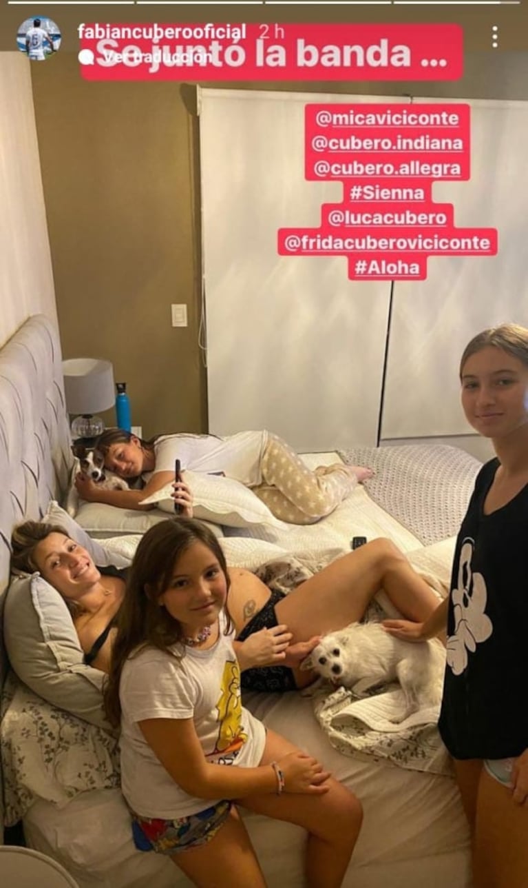 La tierna foto de Mica Viciconte con las hijas de Fabián Cubero y Nicole Neumann a días de dar a luz