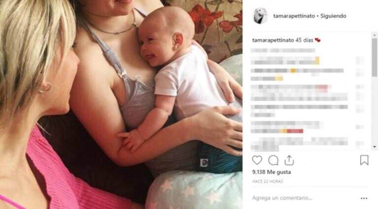 La tierna foto de Tamara Pettinato, chocha con su sobrina: "45 días"