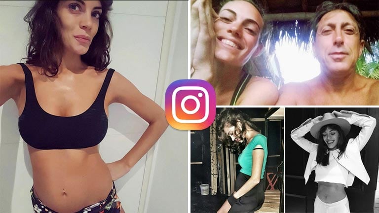 La tierna pancita de embarazada de Emilia Attias de cinco meses: " Yoga en casa, bebé"