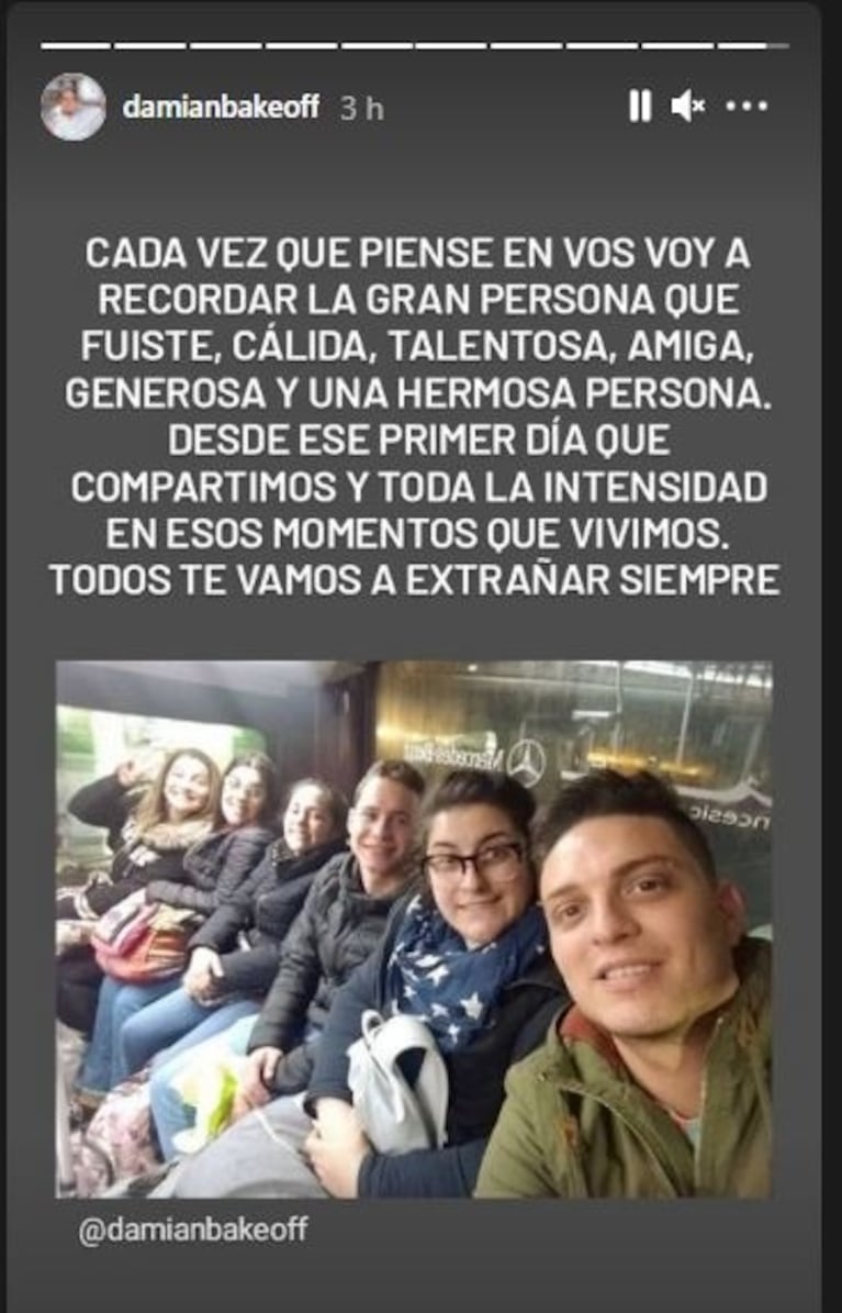 La tristeza de los excompañeros de Agustina Fontenla en Bake Off por su muerte: "Te vamos a extrañar mucho"