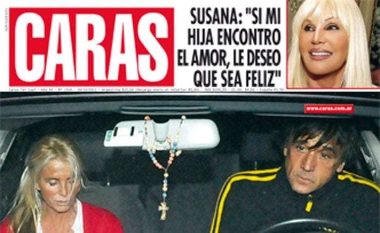 La última tapa de la revista caras con Mercedes Sarrabayrouse y su novio (Foto: Caras). 