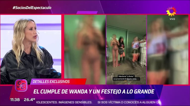 La vecina de Wanda Nara en Socios del Espectáculo.