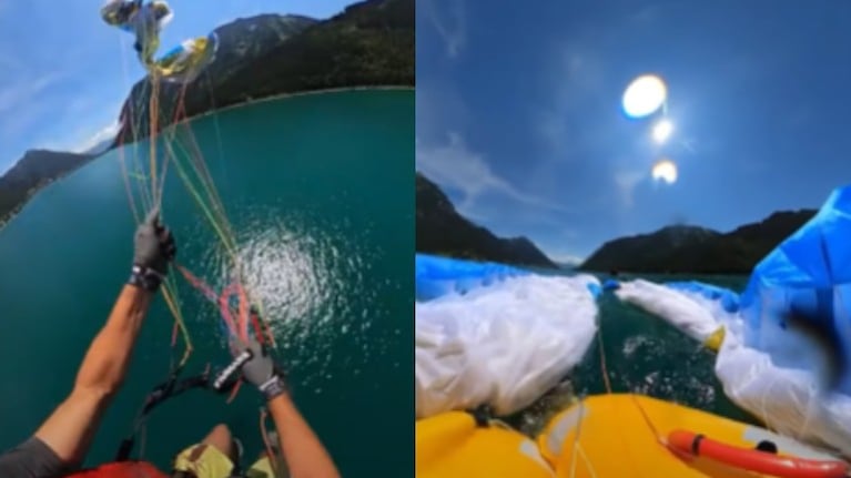 La vela de un parapentista experimentado se tuerce en pleno vuelo dando lugar a estas impactantes imágenes