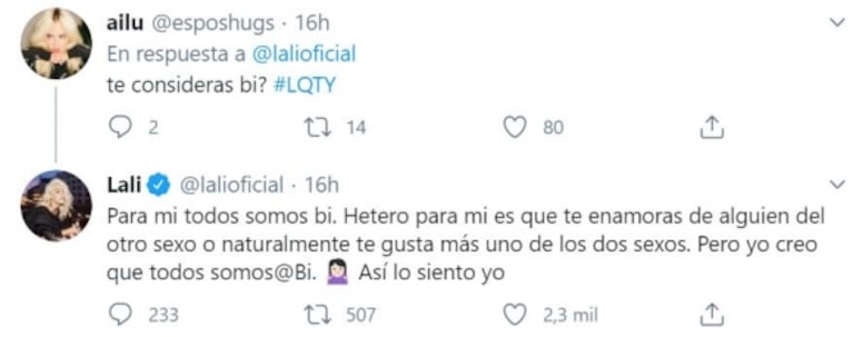 Lali Espósito dejó en clara su postura sobre la sexualidad tras su nuevo clip: "Para mí, todos somos bi"