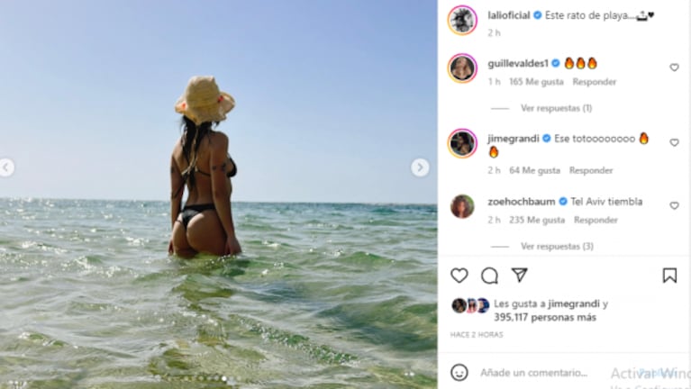 Lali Espósito lució una microbikini negra desde las playas de Israel