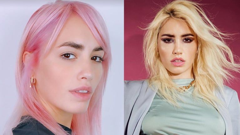 Lali Espósito se animó a un radical cambio de look y se tiñó el cabello de rosa.