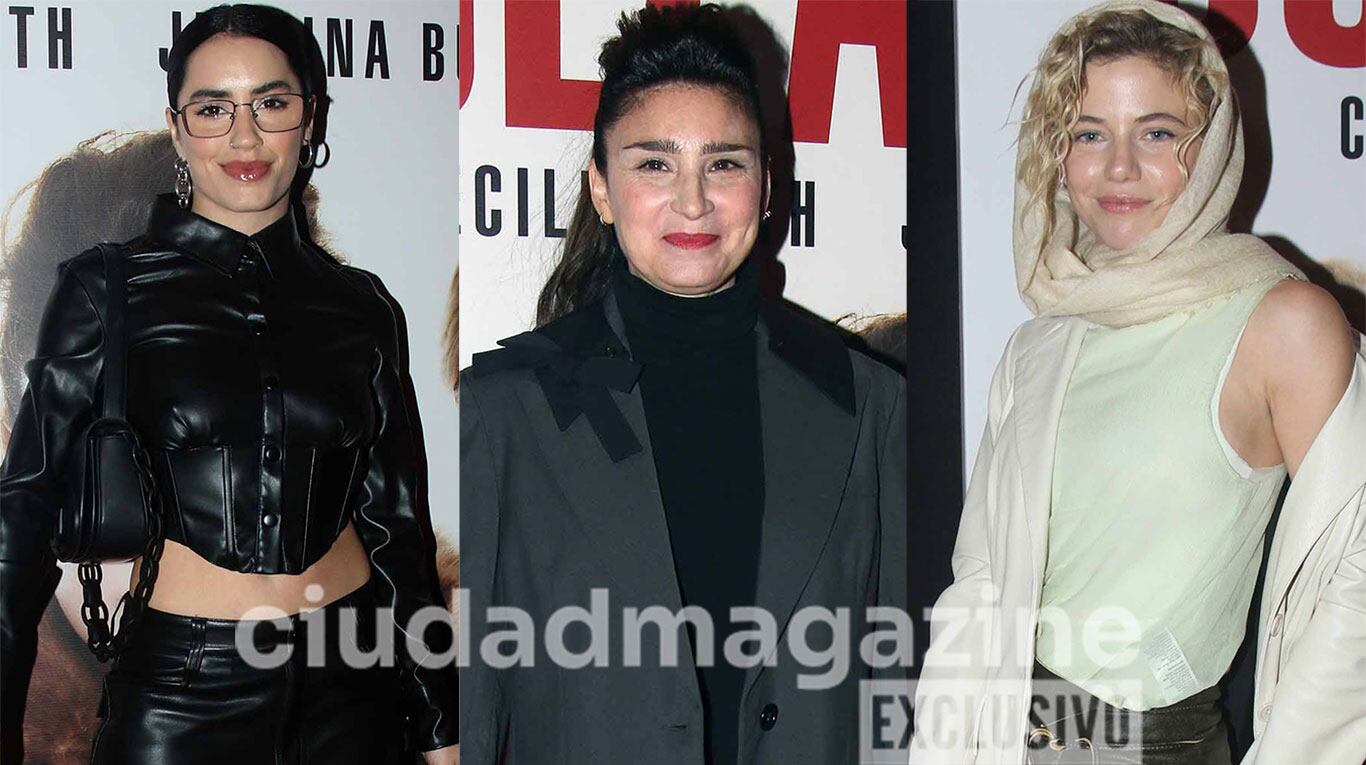 Lali Espósito, Valeria Bertuccelli y Justina Bustos en la premier de Culpa Cero (Foto: Movilpress).