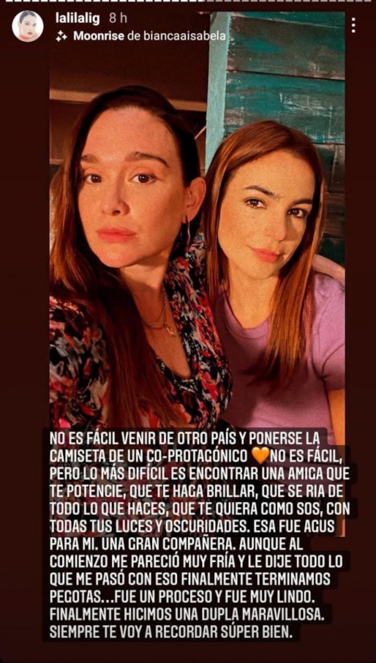 Lali González se sinceró sobre la primera impresión que le dio Agustina Cherri: "Me pareció muy fría"