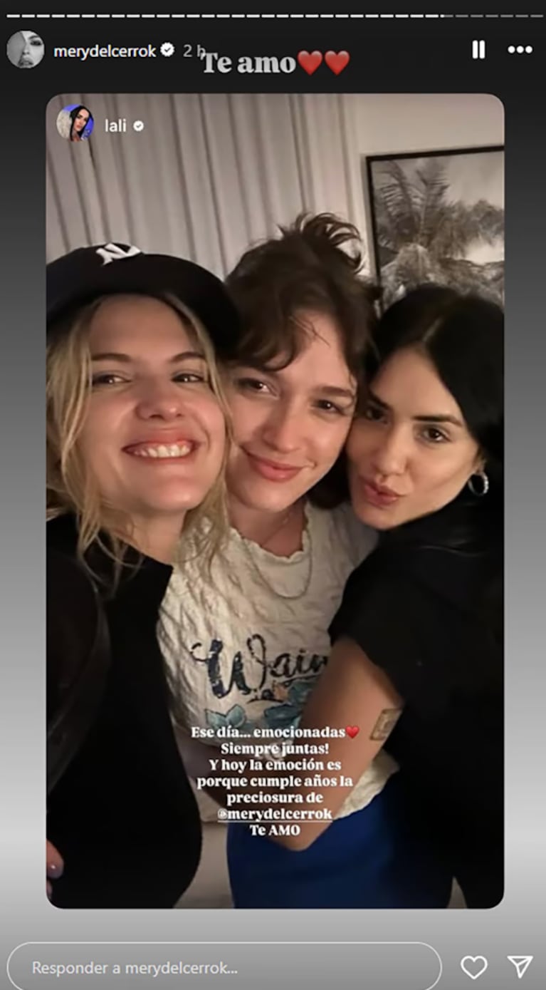 Lali saludó a Mery por su cumple. Foto: IG | lali