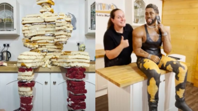 Lara Mason, una pastelera con presencia en TikTok, hizo una tarta de Jason Derulo de tamaño real a petición del cantante