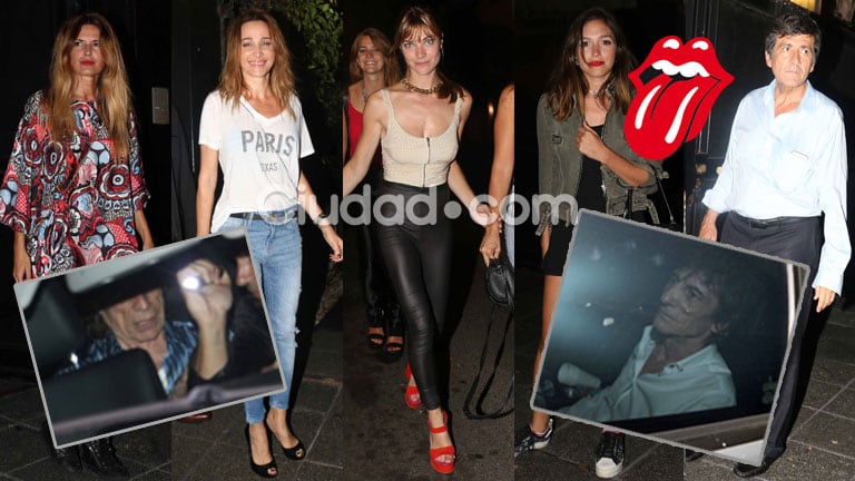 Las celebrities locales en una cena junto a los Rolling Stones (Fotos: Movilpress). 