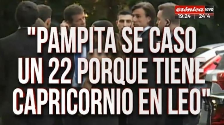 Las desopilantes placas de Crónica TV durante el casamiento de Pampita y Roberto García Moritán