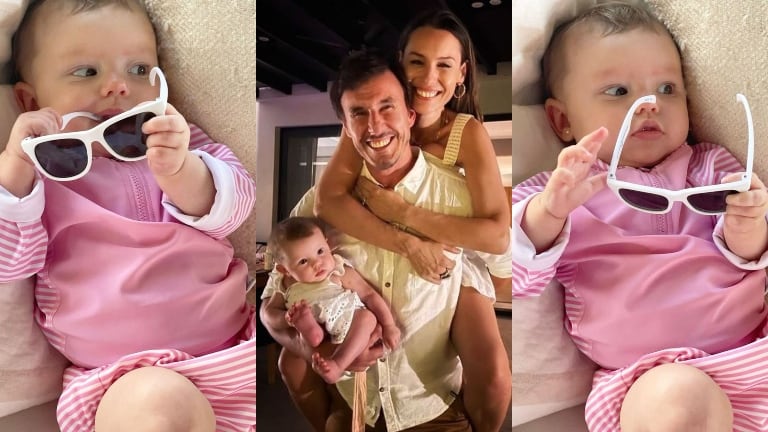 Las dulces fotos de Ana, la hija de Pampita y Roberto García Moritán, jugando con unos lentes (Fotos: Instagram)