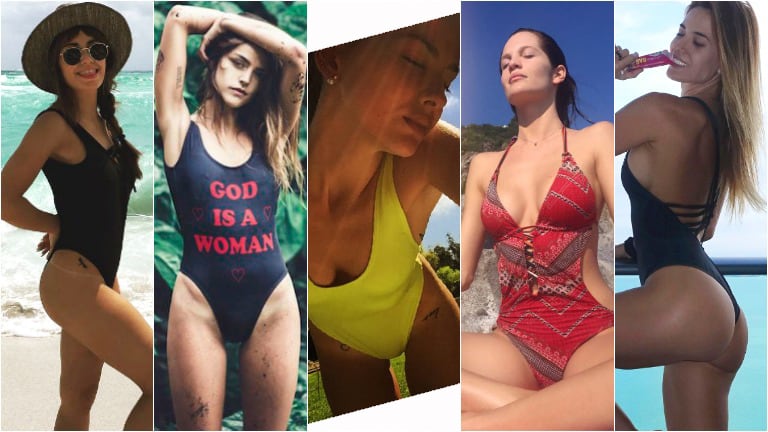 Las famosas eligen la malla enteriza. Fotos: Instagram