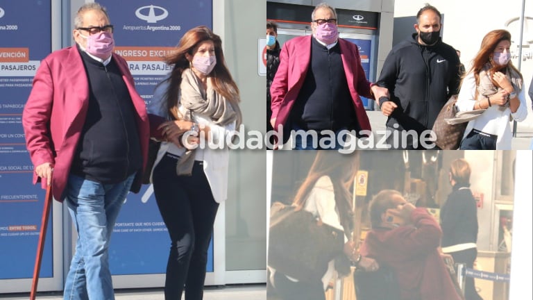 Las fotos de Jorge Lanata y Elba Marcovecchio llegando juntos y súper enamorados desde Miami