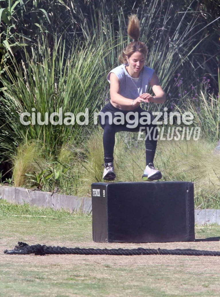 Las fotos de Luciano Castro y Flor Vigna entrenando juntos: fitness y complicidad en el gimnasio donde nació su amor