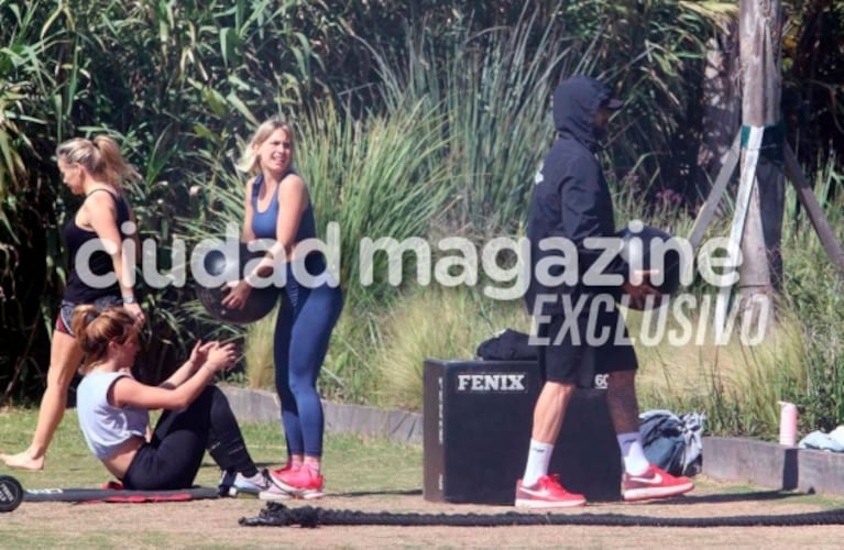 Las fotos de Luciano Castro y Flor Vigna entrenando juntos: fitness y complicidad en el gimnasio donde nació su amor